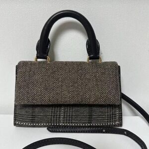 Charles & Keith 025 BGS Plaid Envelope Top Crossbody Bag Preppy Academia Purse